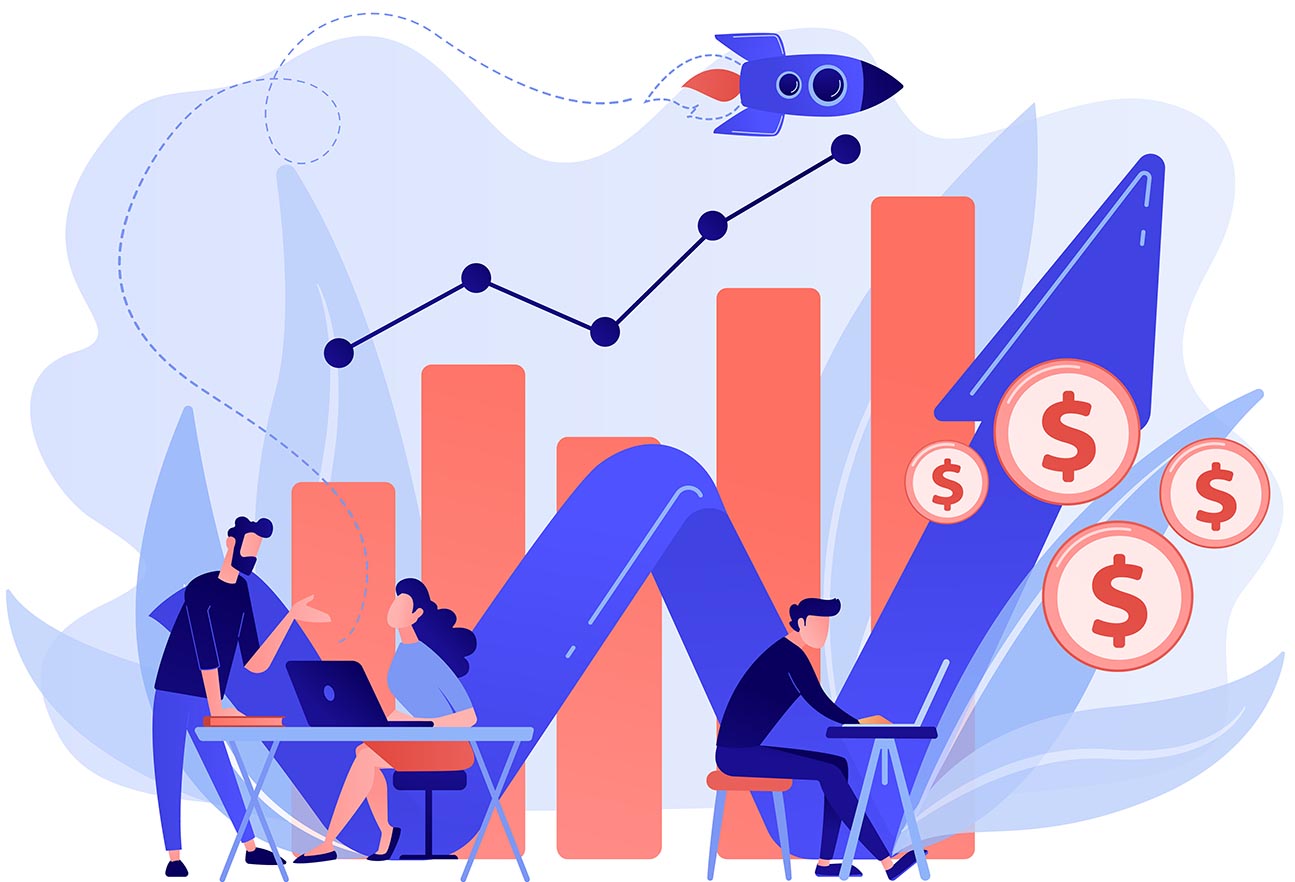 Sales growth concept vector illustration.